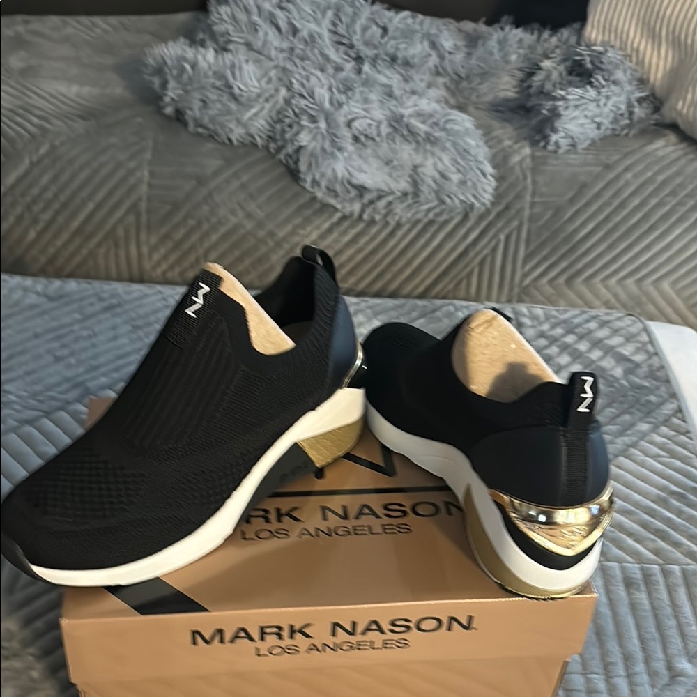 Mark Nason Black and Gold Women's Sneakers